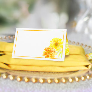 Marigold yellow wedding guest place tent cards