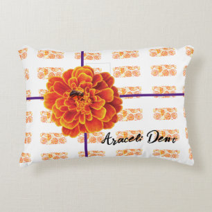 Marigolds and Bee Decorative Cushion