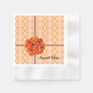 Marigolds and Bee Paper Napkin