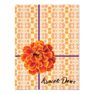 Marigolds and Bee Photo Print
