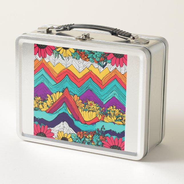Marigolds blossoming brilliance metal lunch box (Front)