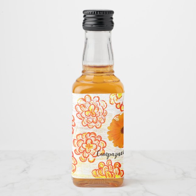 Marigolds Cempazuchil Liquor Bottle Label (Front)