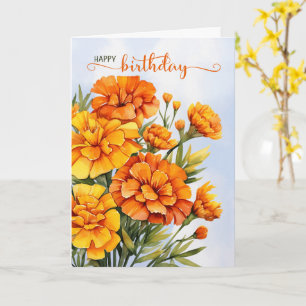 Marigolds for Autumn Season Birthday Card