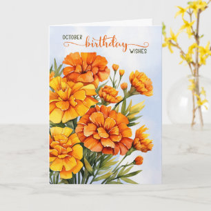 Marigolds for October Birthday Card
