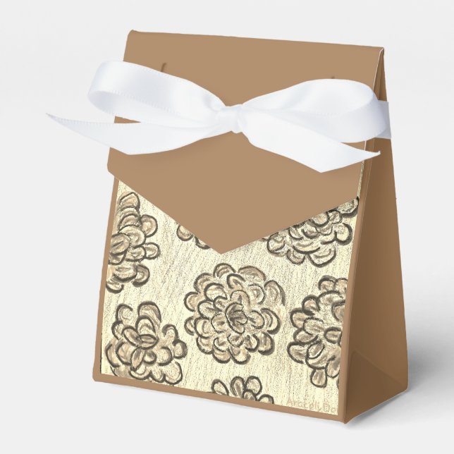 Marigolds Sepia Favour Box (Front Side)