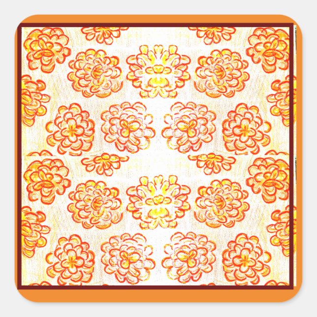 Marigolds Square Sticker (Front)