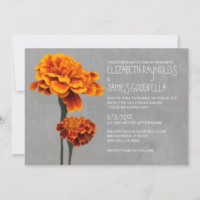 Marigolds Wedding Invitations (Front)