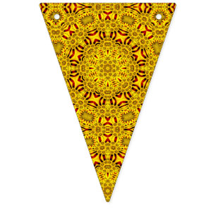 Marigolds Yellow & Red Vintage Kaleidoscope Bunting