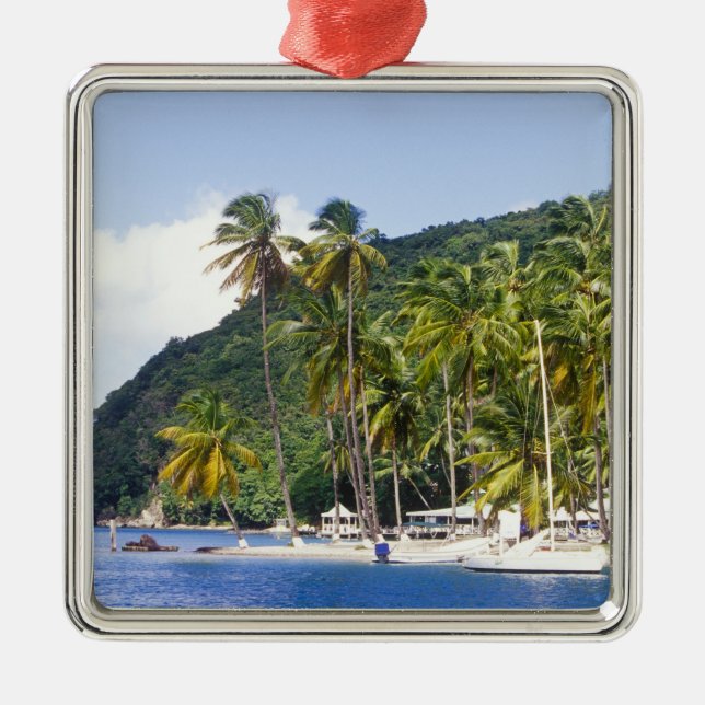Marigot Bay, St. Lucia, Caribbean Metal Tree Decoration (Front)