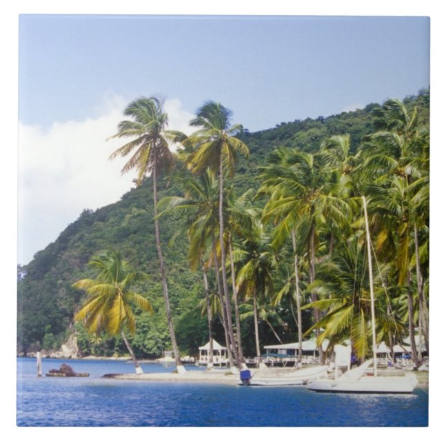 Marigot Bay, St. Lucia, Caribbean Tile (Front)