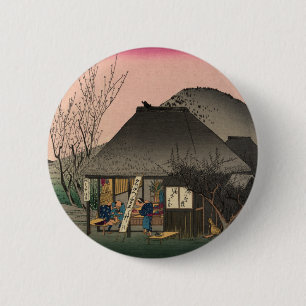 Mariko, 53 stations of the Tokaido Road, Hiroshige 6 Cm Round Badge