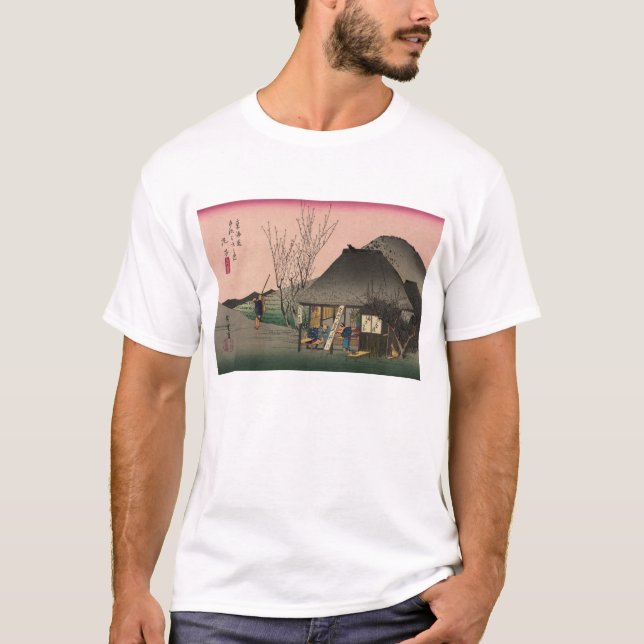Mariko, 53 stations of the Tokaido Road, Hiroshige T-Shirt (Front)