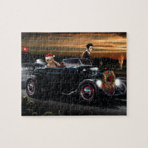 Marilyn and Elvis Christmas Joy Ride Jigsaw Puzzle