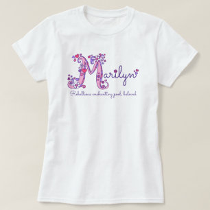 Marilyn girls M name meaning monogram tee
