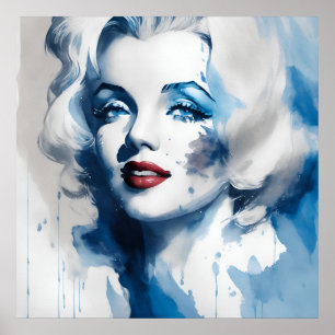 marilyn ink 2/4 blue poster