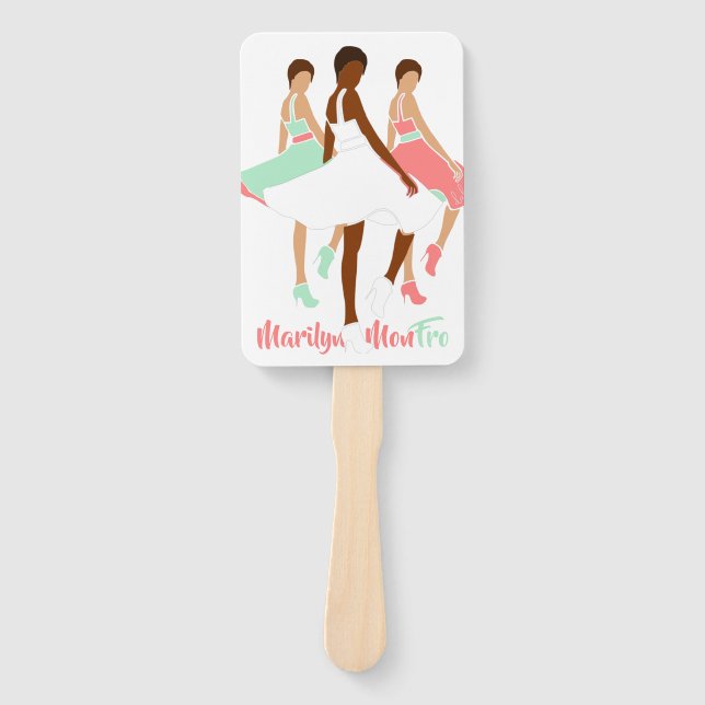 Marilyn MonFRO AFRoCA Afro Africa Black Woman Hand Fan (Front)