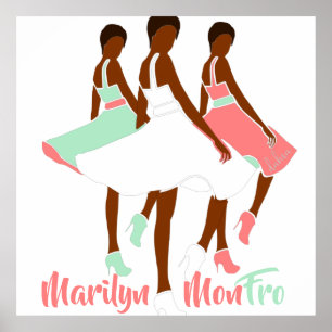 Marilyn MonFRO AFRoCA Afro Africa Black Woman Poster