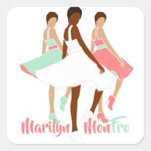 Marilyn MonFRO AFRoCA Afro Africa Black Woman Square Sticker
