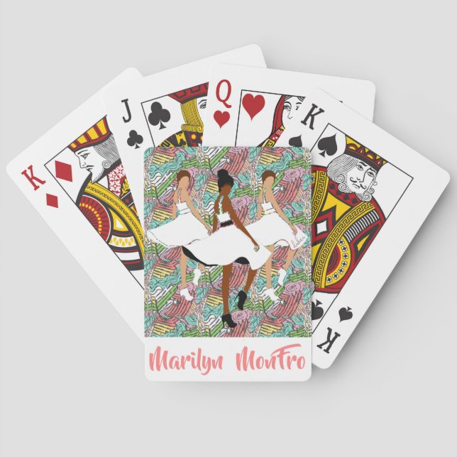 Marilyn MonFRO Pretty Black Women Postcard Playing Cards (Back)