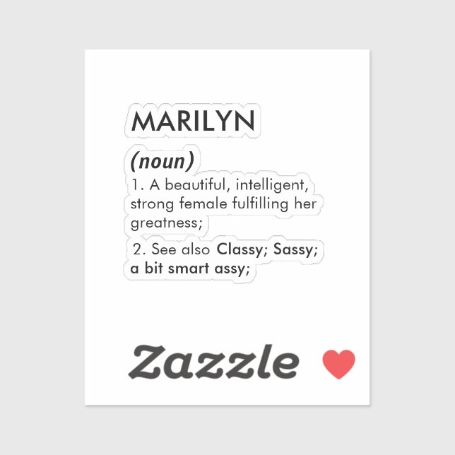 Marilyn name, Editable name, Custom name (Sheet)