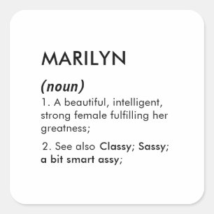 Marilyn name, Editable name, Custom name Square Sticker