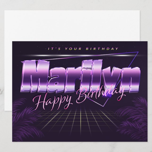 Marilyn Name First name pura retro card Birthday (Front/Back)