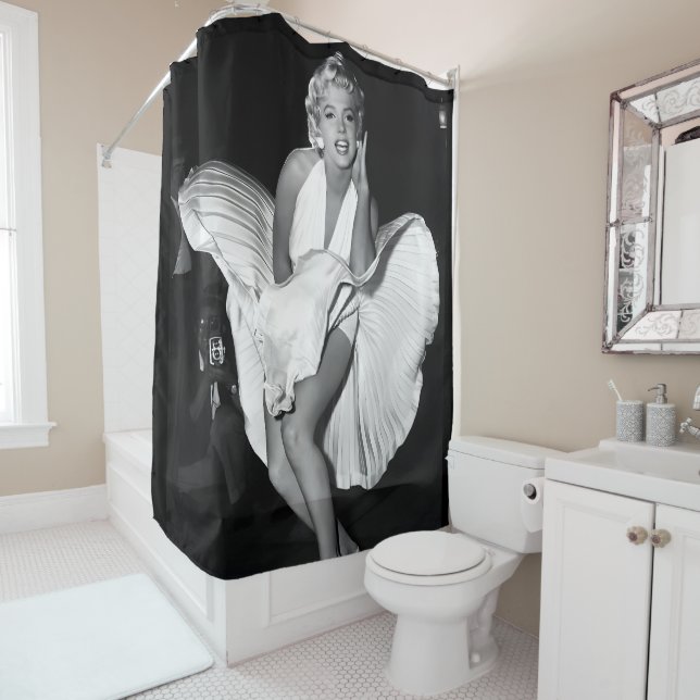 Marilyn vintage poster shower curtain (In Situ)