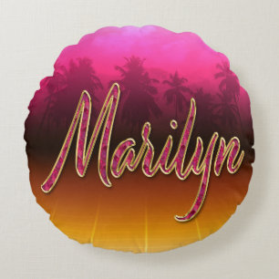 Marilyn Vorname Name golden pink Kissen Round Cushion