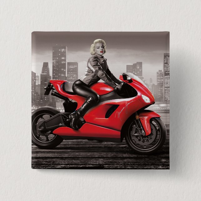 Marilyn's Motorcycle 15 Cm Square Badge (Front)