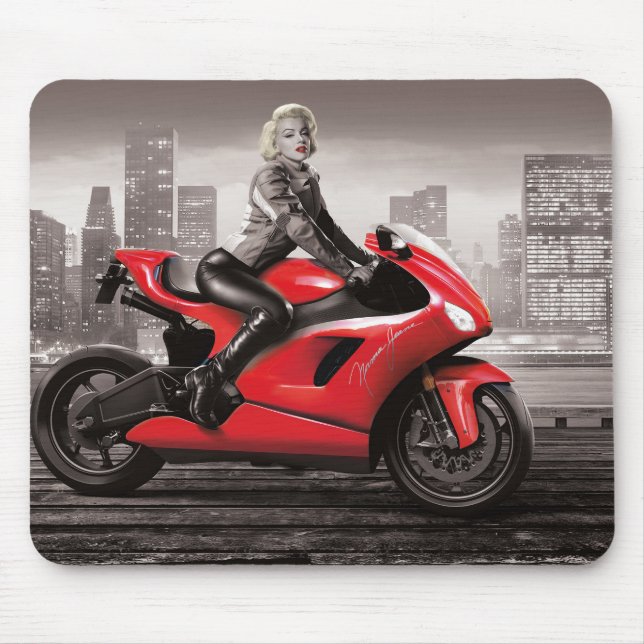 Marilyn's Motorcycle Mouse Mat (Front)