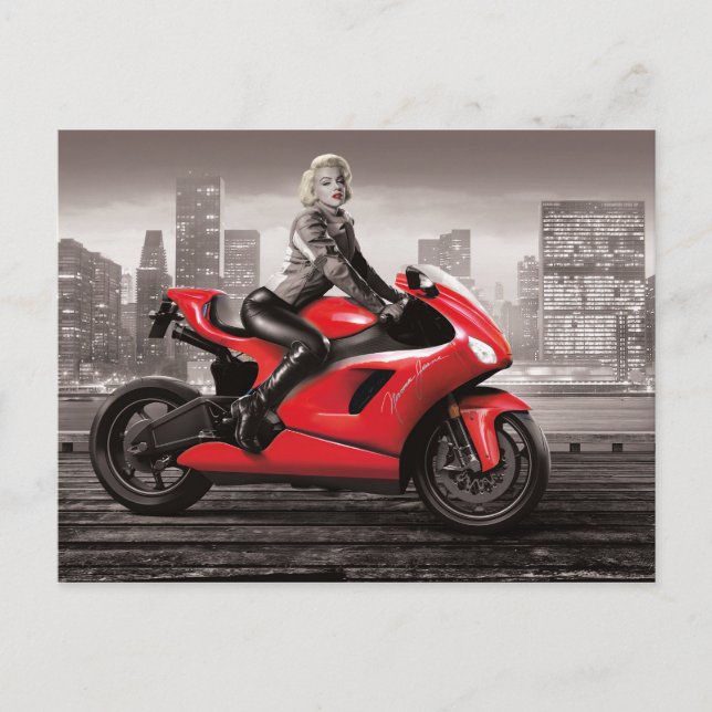 Marilyn's Motorcycle Postcard (Front)