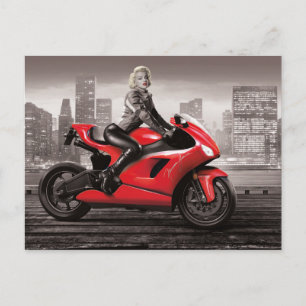 Marilyn's Motorcycle Postcard