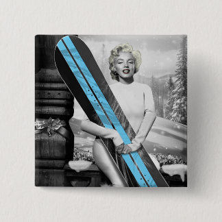Marilyn's Snowboard 15 Cm Square Badge