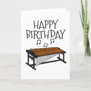 Marimba Birthday Card Percussionist Musician