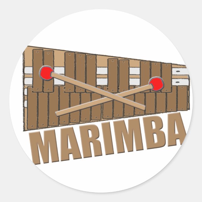 Marimba Classic Round Sticker (Front)