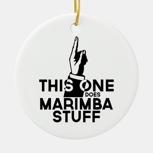 Marimba Stuff - Funny Marimba Music Ceramic Tree Decoration (Front)