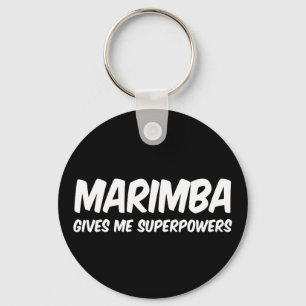 Marimba Superpowers Funny Superhero Music Key Ring