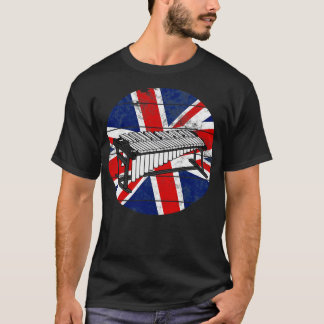 Marimba UK Flag Britain Marimbist Percussionist Br T-Shirt