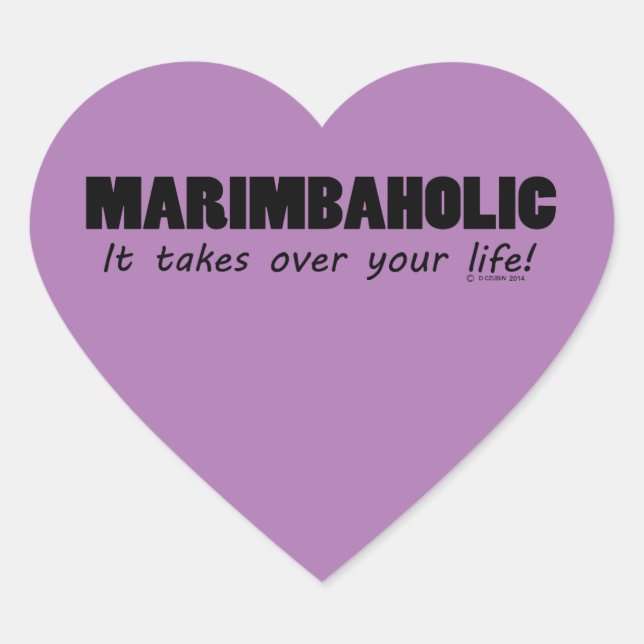 Marimbaholic Life Heart Sticker (Front)
