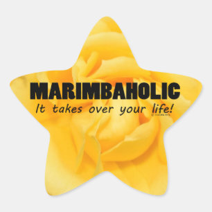 Marimbaholic Life Star Sticker