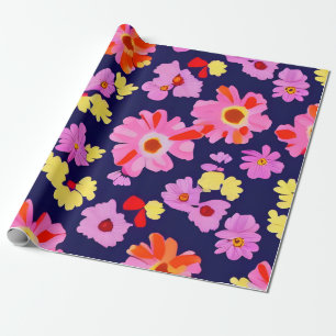 Marimekko Flower Seamless Colourful Abstract Flora Wrapping Paper
