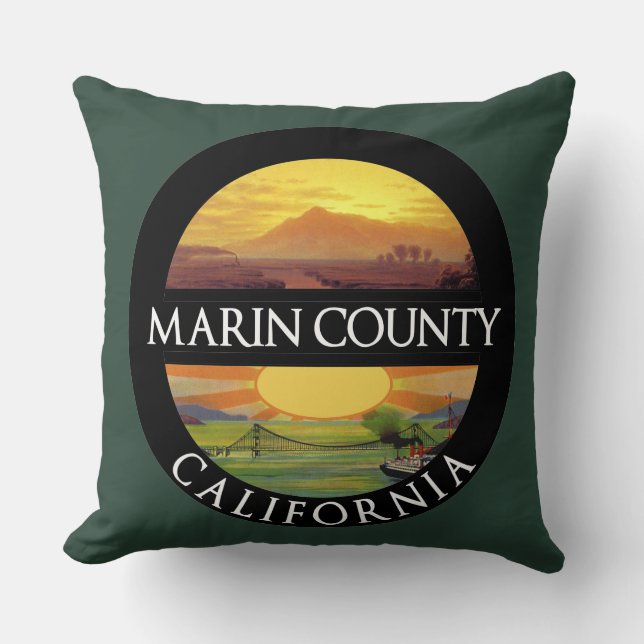 Marin County Mount Tamalpais T-Shirt Cushion (Front)