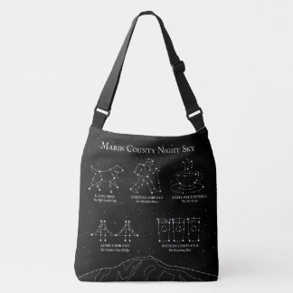 Marin County Night Sky Large Cross Body Bag Black