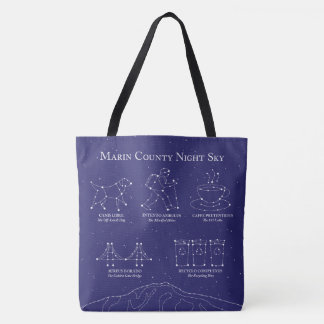 Marin County Night Sky Large Tote Bag Blue