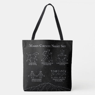 Marin County Night Sky Large Tote Black Bag