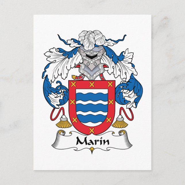 Marin Family Crest Postcard (Front)