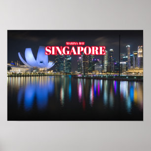 Marina Bay At Night 3 - Singapore Poster
