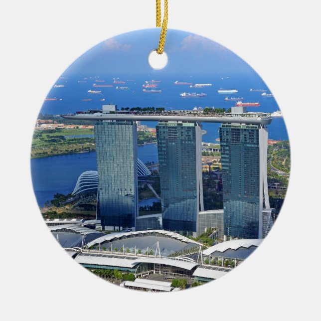 Marina Bay Sands luxury ship shaped hotel Ceramic Tree Decoration (Front)