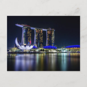 Marina Bay, Singapore at night Postcard