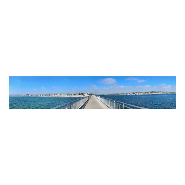 Marina Del Rey, CA - Beach / Channel Split Photo Print (Front)